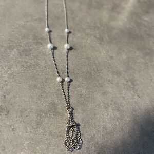 Elegant Silver Pearl Necklace